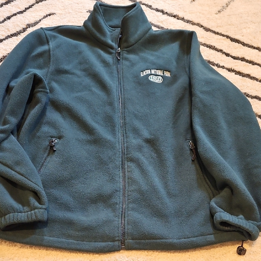 Glacier National Park Green Fleece Utility Jacket